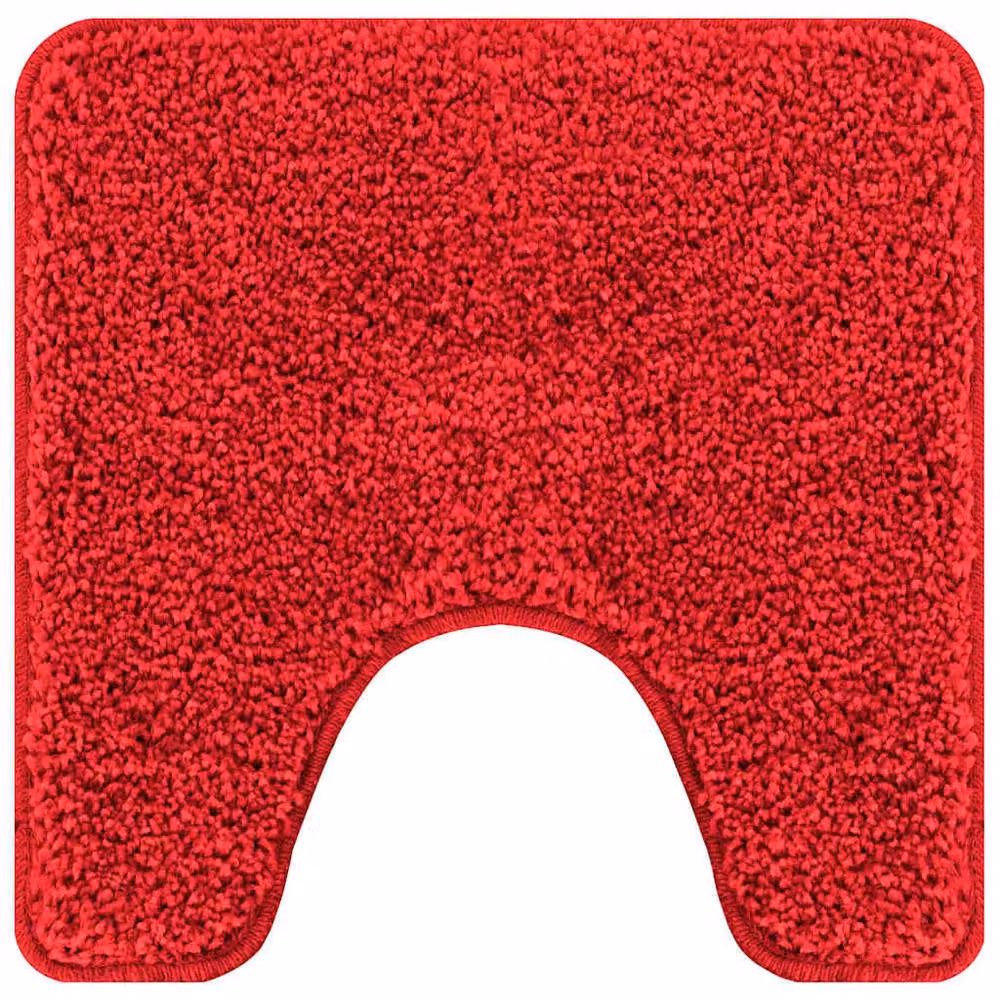 Berkfield Home Modern 2 Piece Non-Slip Red Cotton Bath Mat Set – 5