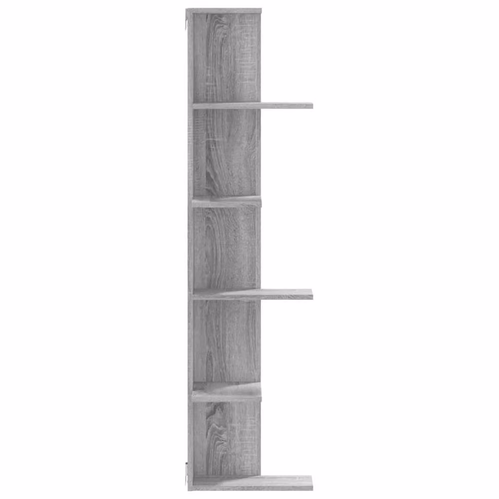 Berkfield Home Wall Mounted Corner Shelf in Grey Sonoma, W/D/H: 36.5 x 36.5 x 140 cm – 2