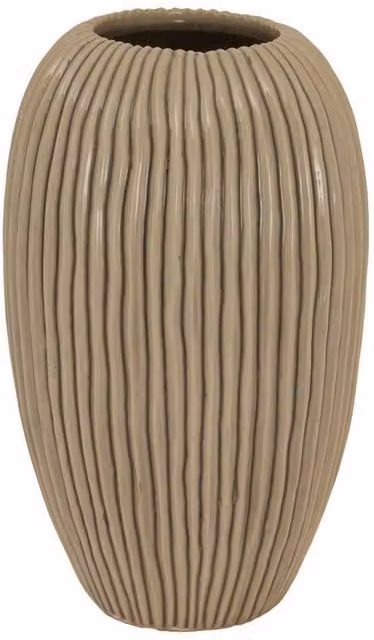 Lemon Pavilion Pallida Collection Large Striped Ceramic Tabletop Vase, Brown, W: 19 cm, D: 19 cm, H: 33 cm