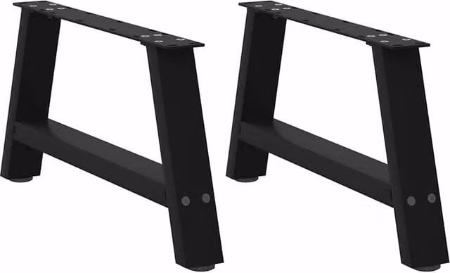 Berkfield Home A-Shaped Steel Coffee Table Legs, 2 Pieces, Black, H: 70 cm, W: 30-31 cm