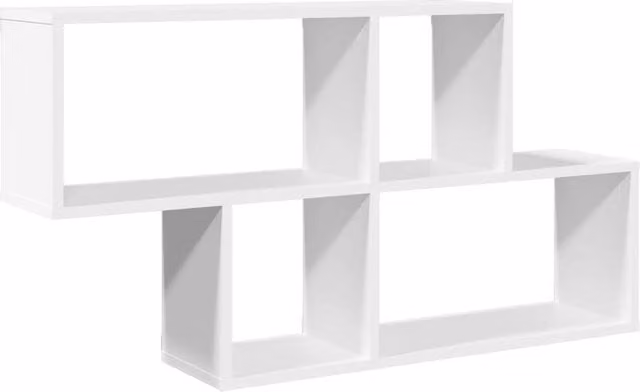 Berkfield Home Wall Mounted White MDF Shelf W/D/H: 100 x 20 x 53 cm