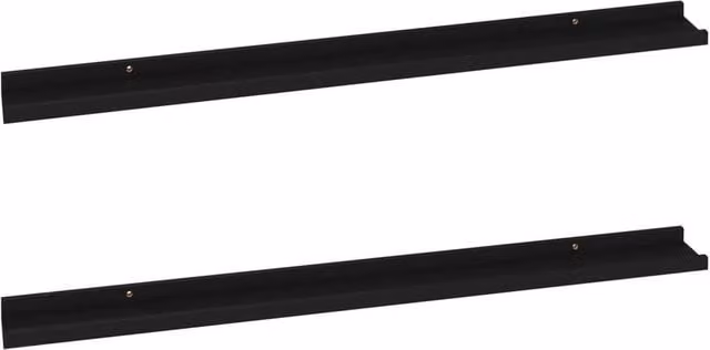 Berkfield Home Wall Mounted Shelves, 2 Pack, Black, W: 100 cm, D: 9 cm, H: 3 cm – 1