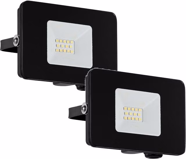 Loops 2 Pack IP65 Black Adjustable 10W LED Outdoor Wall Floodlight Lantern – 1