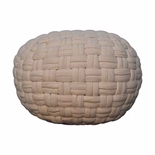 Artisan Furniture White Cotton Tube Pouffe, H 48.0 cm x W 36.0 cm x D 36.0 cm – 2