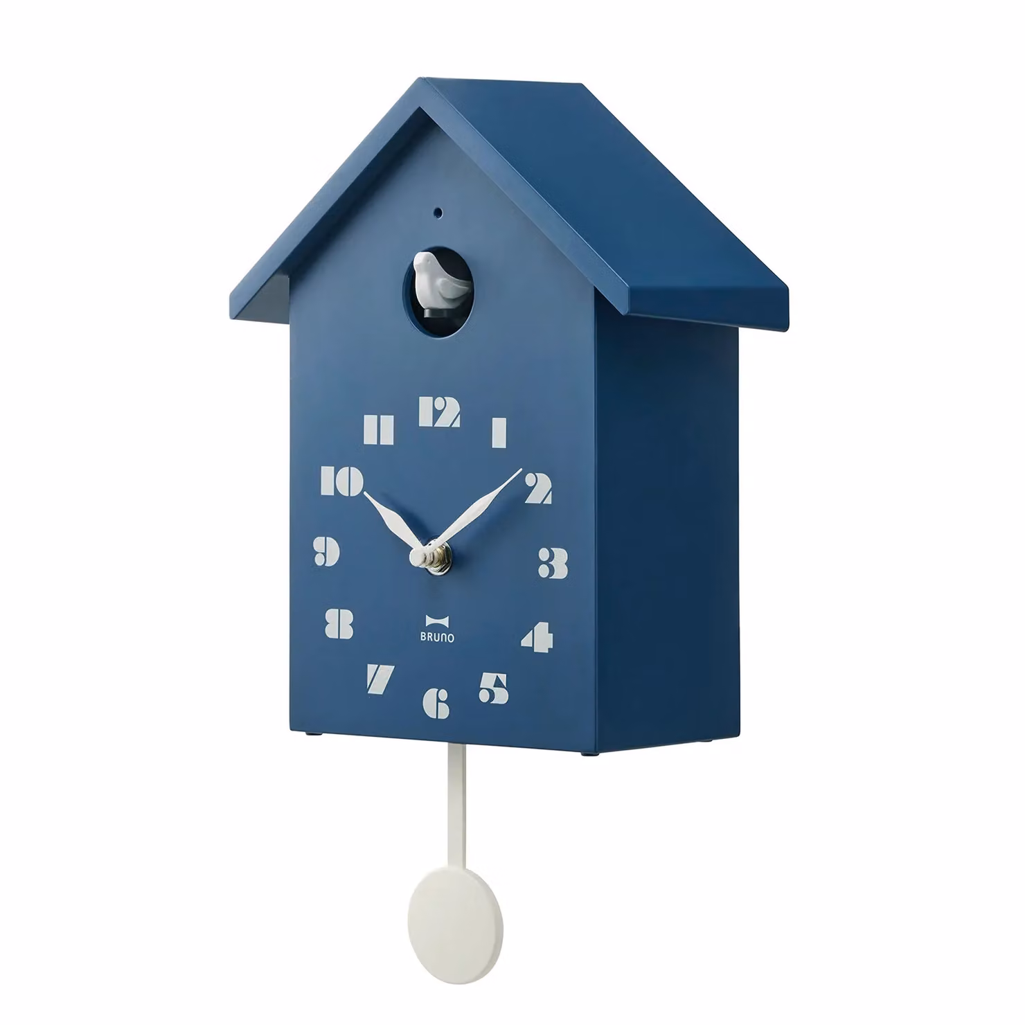 BRUNO Bird House Analog Quartz Music Box Tabletop Clock in Blue Wood – 2