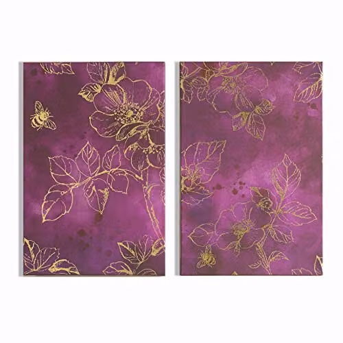 Graham & Brown Mulberry Trail Floral Printed Canvas Wall Art, Purple, H 60 cm x W 40 cm – 1