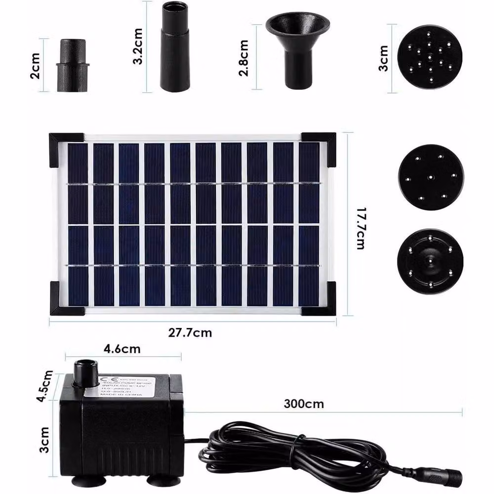 NESTLUNE 5W 400L/H Fountain Pump for Garden Pools, Ponds and Aquariums, Black, W/D/H: 100 x 15 x 15 cm – 5