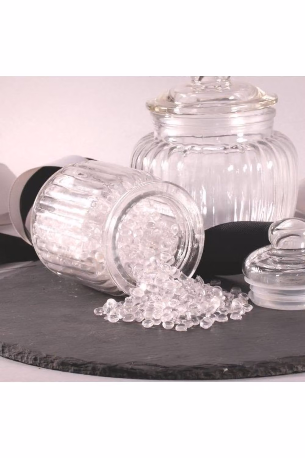 KDMD 3 Pack of Transparent Round Plastic Beads, 120 g per Jar – 2