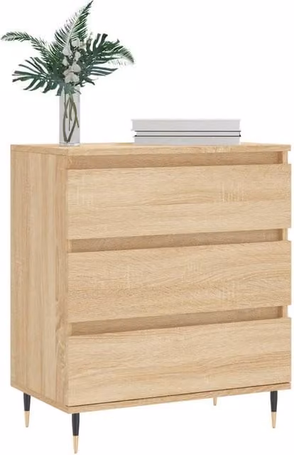 Berkfield Home Sonoma Oak Sideboard in Light Brown, W/D/H: 60 x 35 x 70 cm
