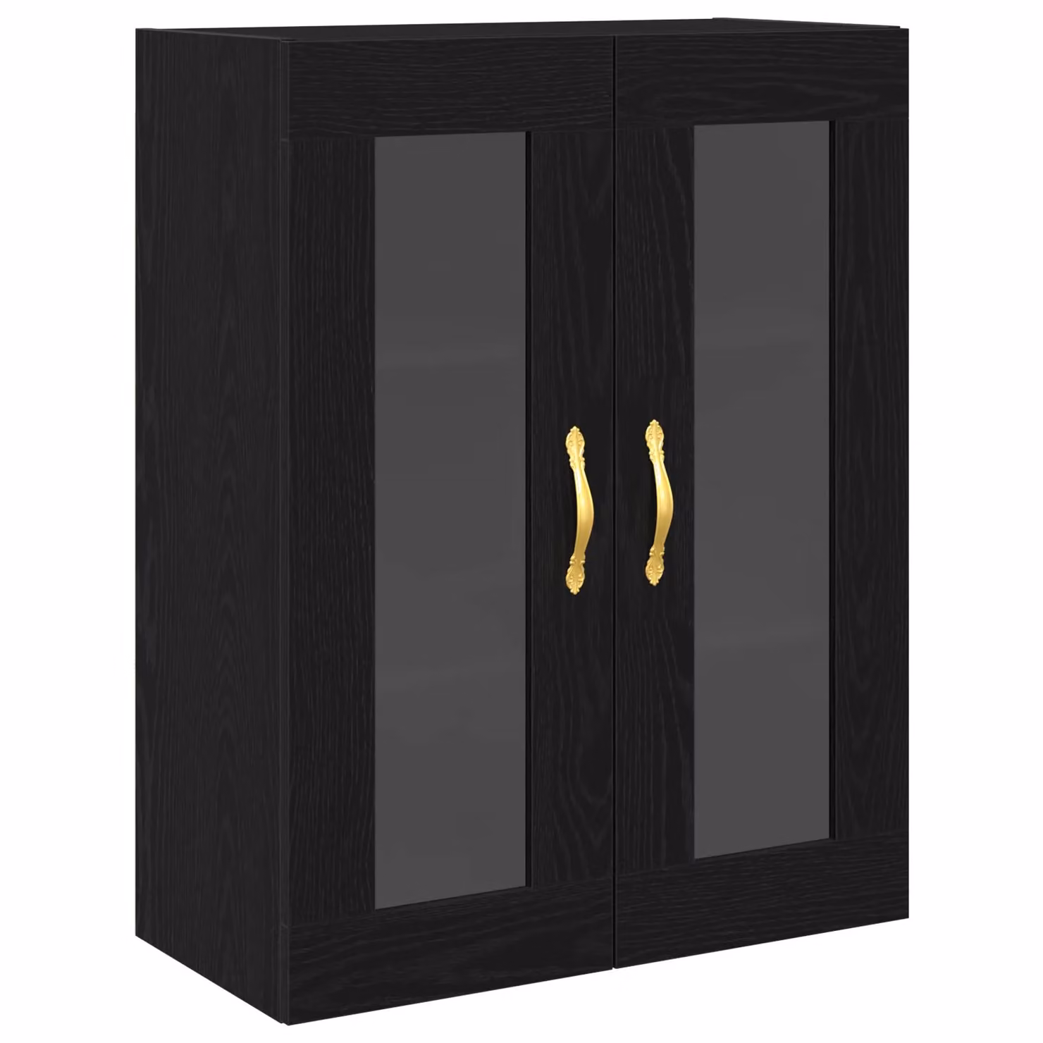 Berkfield Home Wall-Mounted Modern Cabinet with Glass Doors in Black Oak, W/D/H: 69.5 x 34 x 90 cm – 2