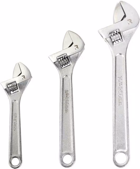 Rikä 3-Piece Adjustable Wrench Set in Silver