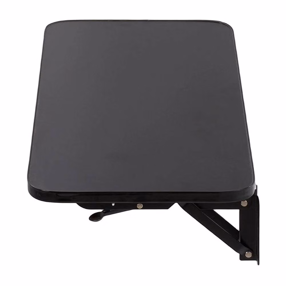 FORGEVIO Black Folding Wall Mounted Dining Table Shelf W: 75 cm, D: 24 cm – 3
