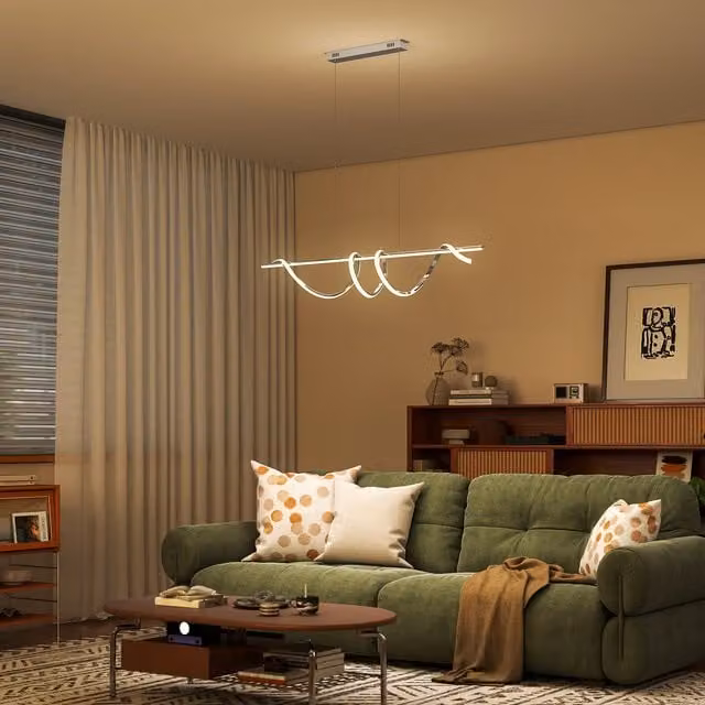 HOMCOM Modern Silver Pendant Light with 3 Colour Temperatures