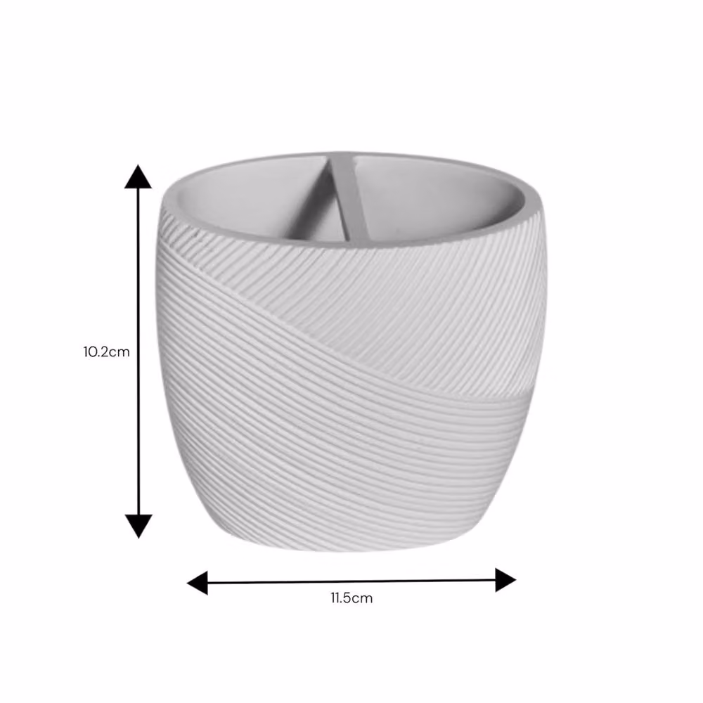 Showerdrape Ripple Textured Ceramic Toothbrush Holder in White – 2