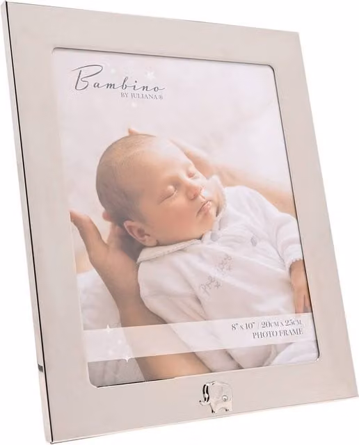 Bambino by Juliana Silver Metal Elephant Rectangular Tabletop Photo Frame