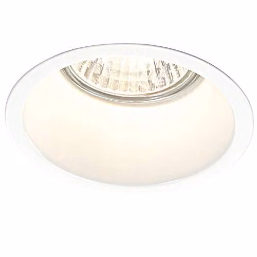 Loops Fixed Round Recess Ceiling Downlight in White with Transparent Cover