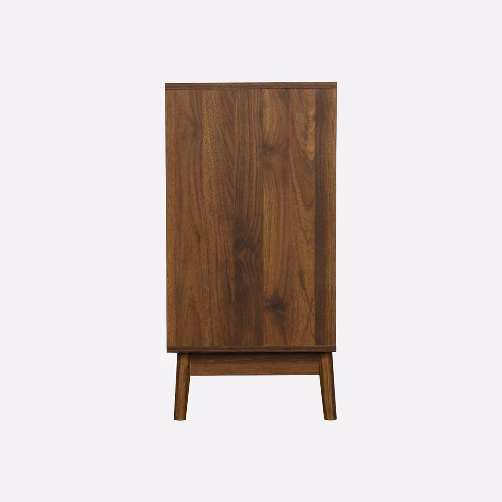 sweeek 3-Drawer Chest with Grooved Wooden Detail in Dark Brown – 3