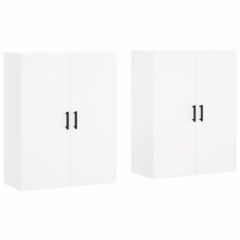 Berkfield Home Set of 2 White Wall Mounted Cabinets W/D/H: 69.5 x 34 x 90 cm