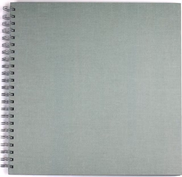 Art Studio Muted Tones Scrapbook in Green with Fabric and Paper