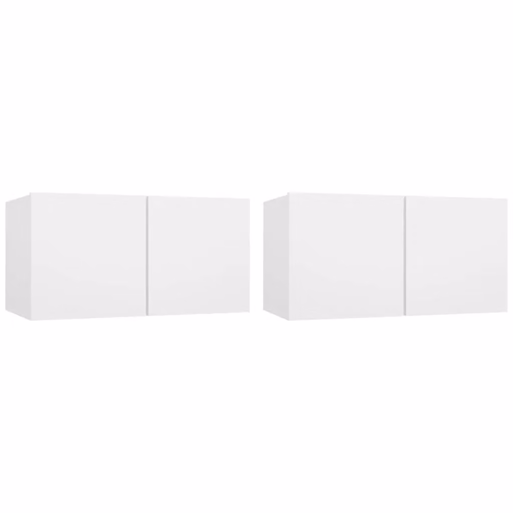 Berkfield Home Hanging TV Cabinets, 2 Piece, White, W/D/H: 60 x 30 x 30 cm – 2