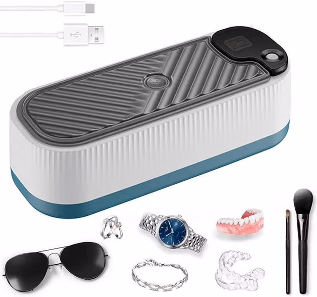 FLAVORA 300ml Ultrasonic Jewellery Cleaner Machine in White – 1