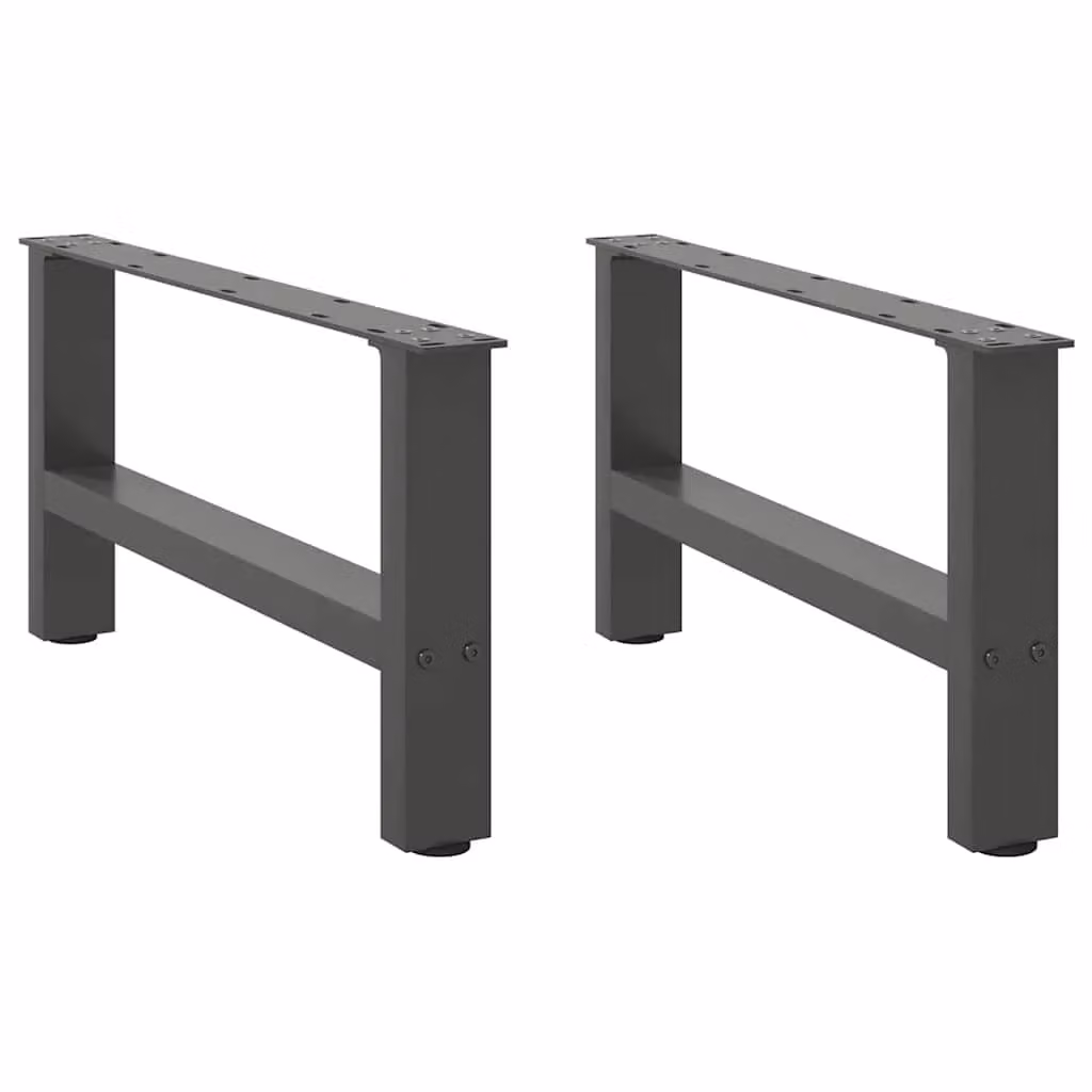 Berkfield Home Steel Coffee Table Legs in Anthracite and Black, 2 pcs, H: 70 cm, W: 30-31 cm – 1