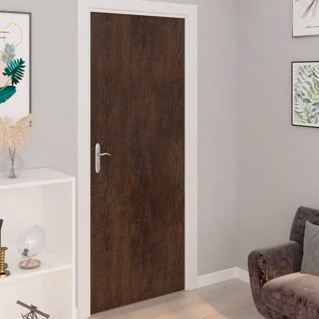 Berkfield Home Self-adhesive PVC Door Films, 2 Pack, Dark Oak Brown, W: 90 cm, H: 210 cm