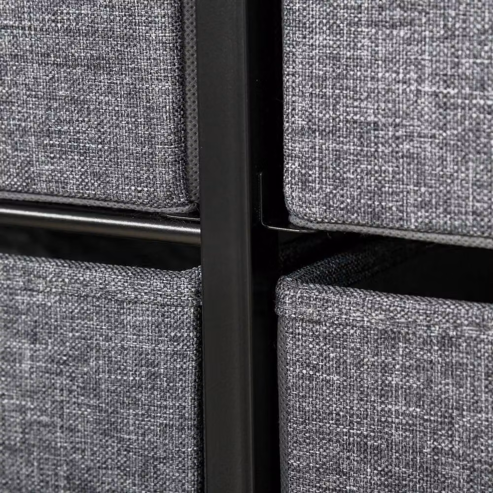 Wyld Haus Lizi Grey Fabric and Metal 7 Drawer Foldable Storage Chest W/D/H: 78.5 x 29 x 80 cm – 6