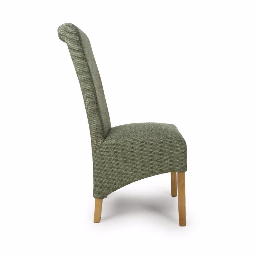 Shankar Krista Weave Green Fabric Dining Chair with Rubberwood Frame – 2