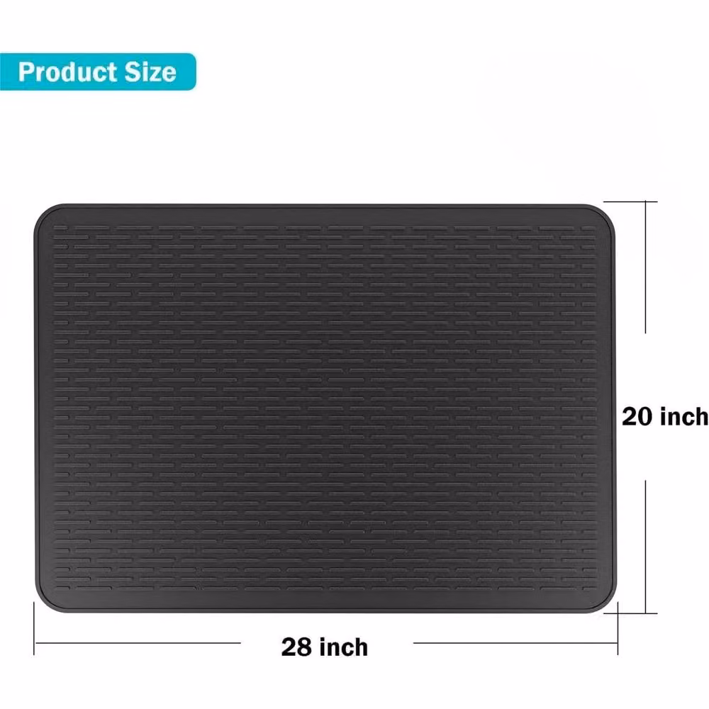 Havendro XL Heat-Resistant Silicone Kitchen Draining Mat in Black – 2