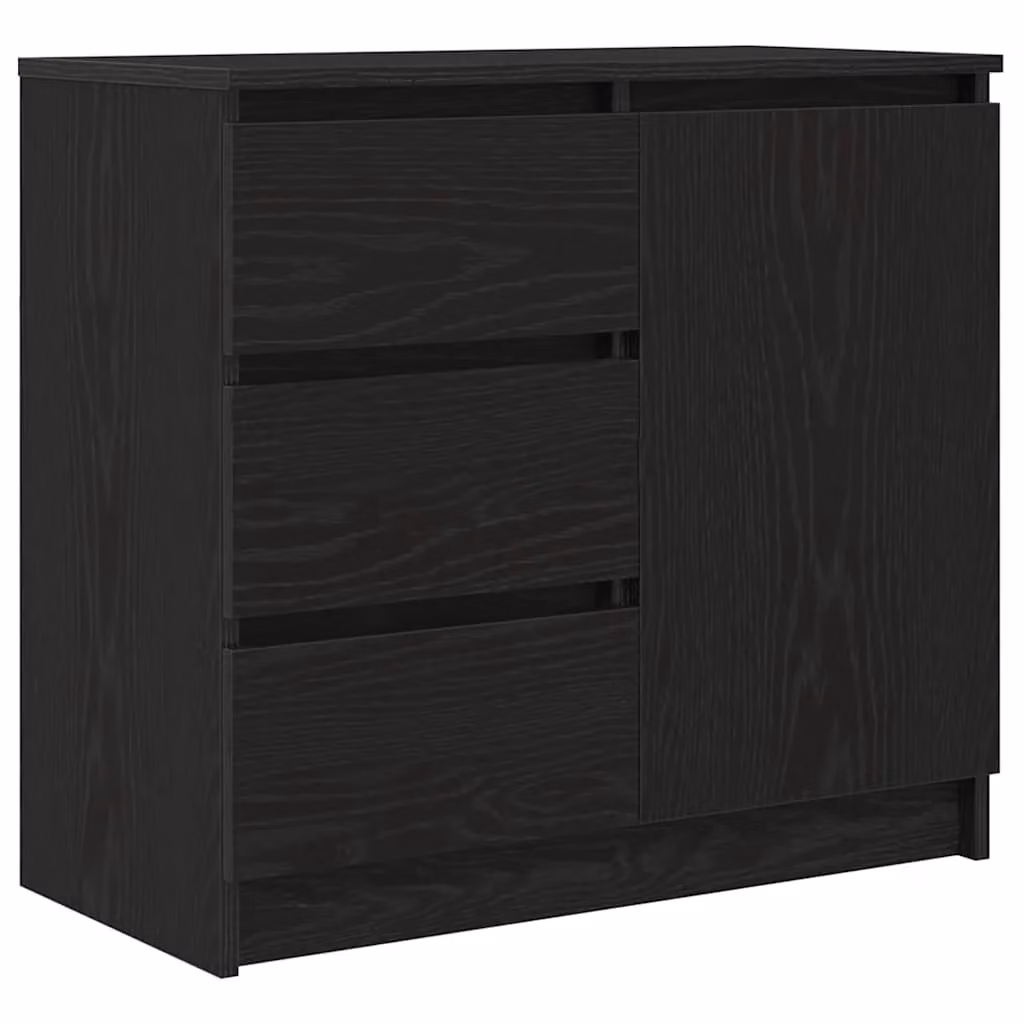 Berkfield Home Modern Sideboard with Drawer in Black Oak, W/D/H: 71 x 35 x 65 cm – 2