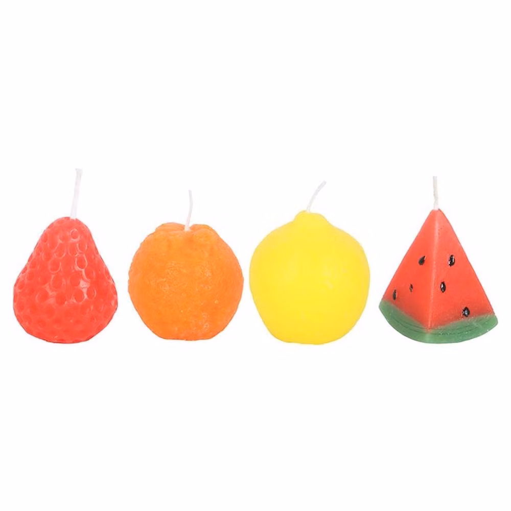 Uniqueful Set of 4 Fruit Shaped Multicolour Tabletop Candles – 3