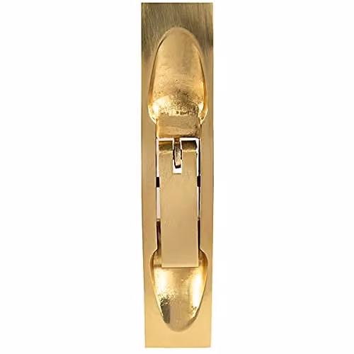 Loops Lever Action Concealed Flush Door Bolt with Flat Keep Plate in Brass