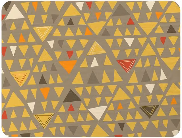 Benjamin Tate Design Yellow and Brown Geometric Triangles Fleece Blanket, W/D/H: 120 x 150 cm – 2