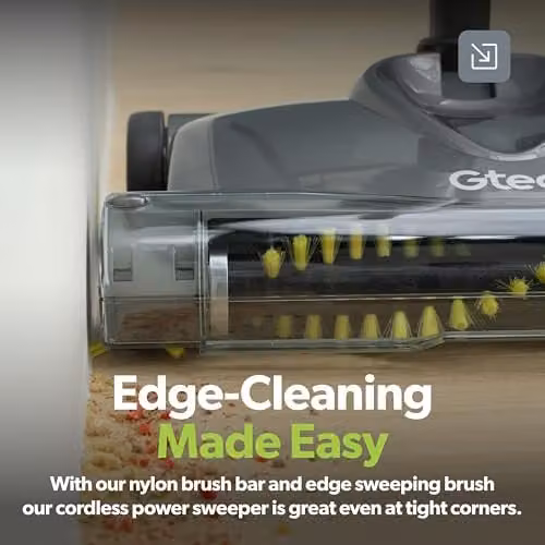 Gtech SW22 Lithium Power Sweeper in Grey and Green with 90 Minute Runtime and Bagless Design – 6