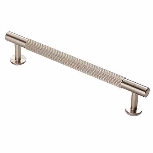Loops Lined Bar Door Pull Handle in Brushed Silver, 158mm x 13mm with 128mm Centres
