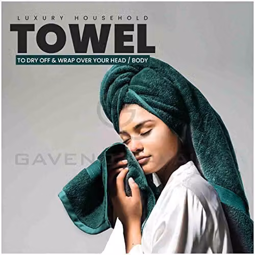 GAVENO CAVAILIA 10 Piece Soft 100% Cotton Towel Bale Set in Green – 6