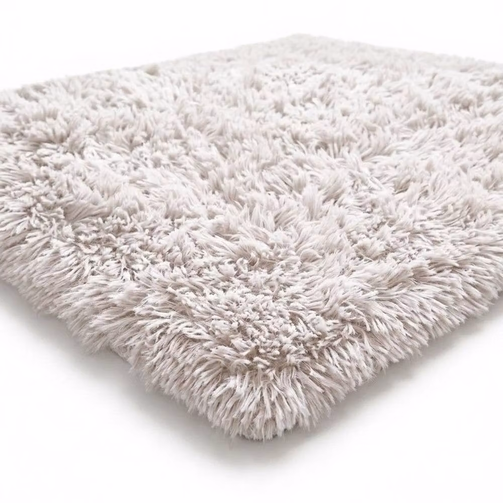 Snug City White Shaggy Fluffy Plush Modern Non-Slip Rectangular Floor Rug W: 60 cm, L: 110 cm – 2