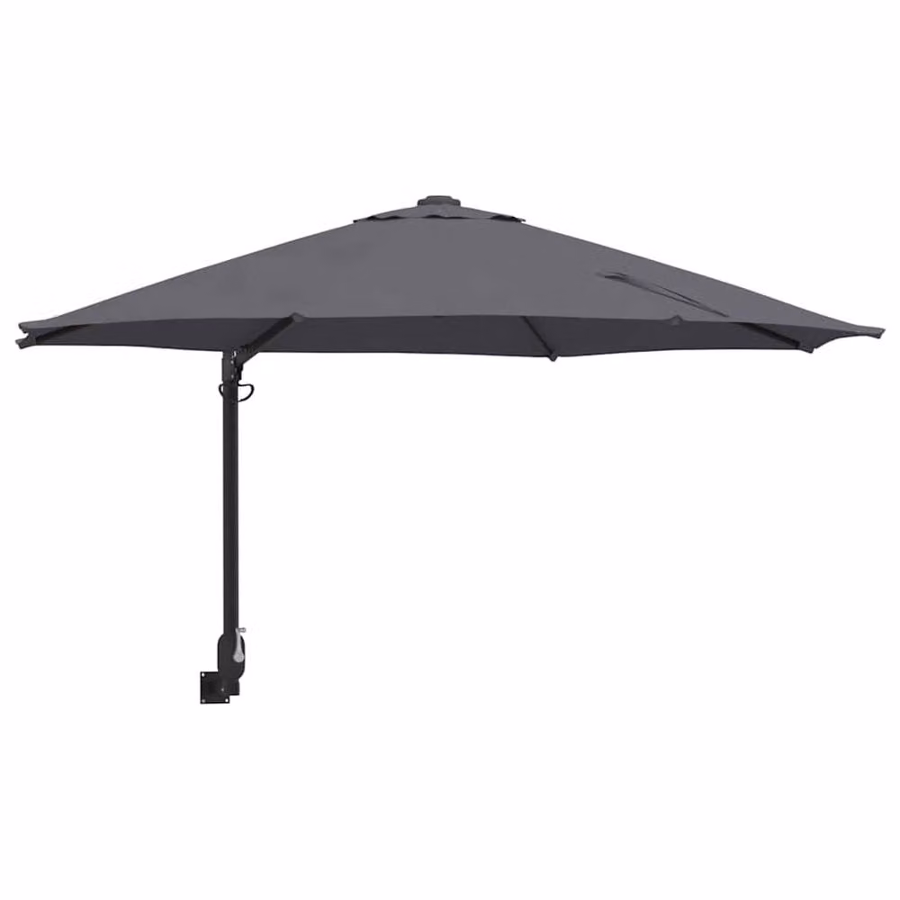 Berkfield Home Large Patio Umbrella in Anthracite Grey with Powder-Coated Steel Frame and Polyester Canopy – 3