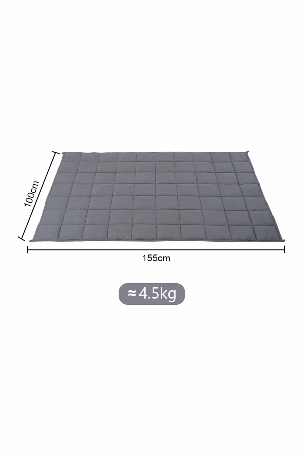 Living and Home Grey Cotton Weighted Blanket, W/D/H: 100 x 155 cm – 2