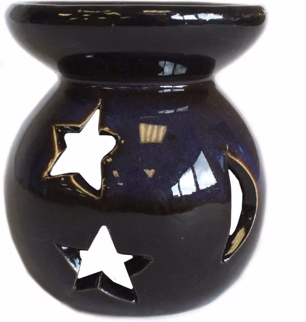 KDMD Black Ceramic Moon and Star Tealight Oil Burner – 4