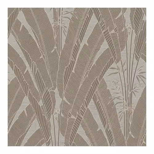 Graham & Brown Fresco Large Scale Tropical Palm Leaves Wallpaper in Beige and Gold