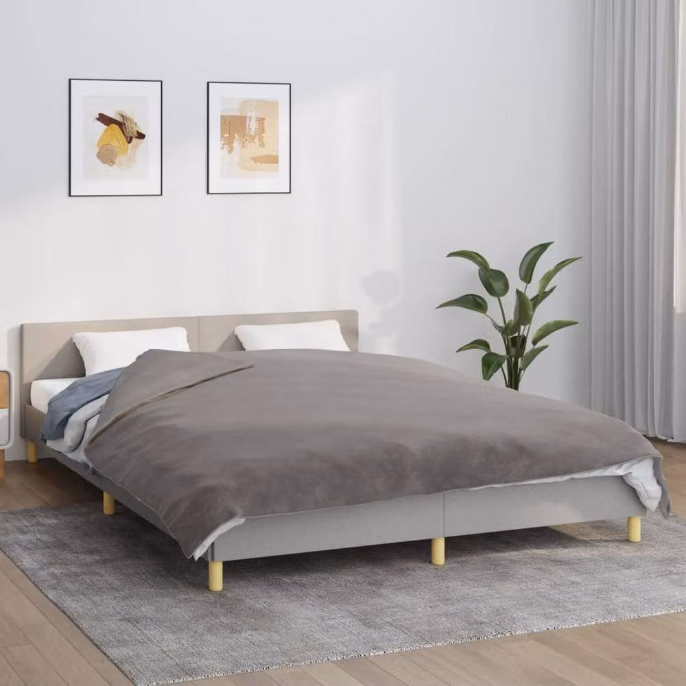 Berkfield Home Soft Weighted Blanket with Removable Cotton Cover, Grey, W/D/H: 200 x 225 cm, 13 kg – 1