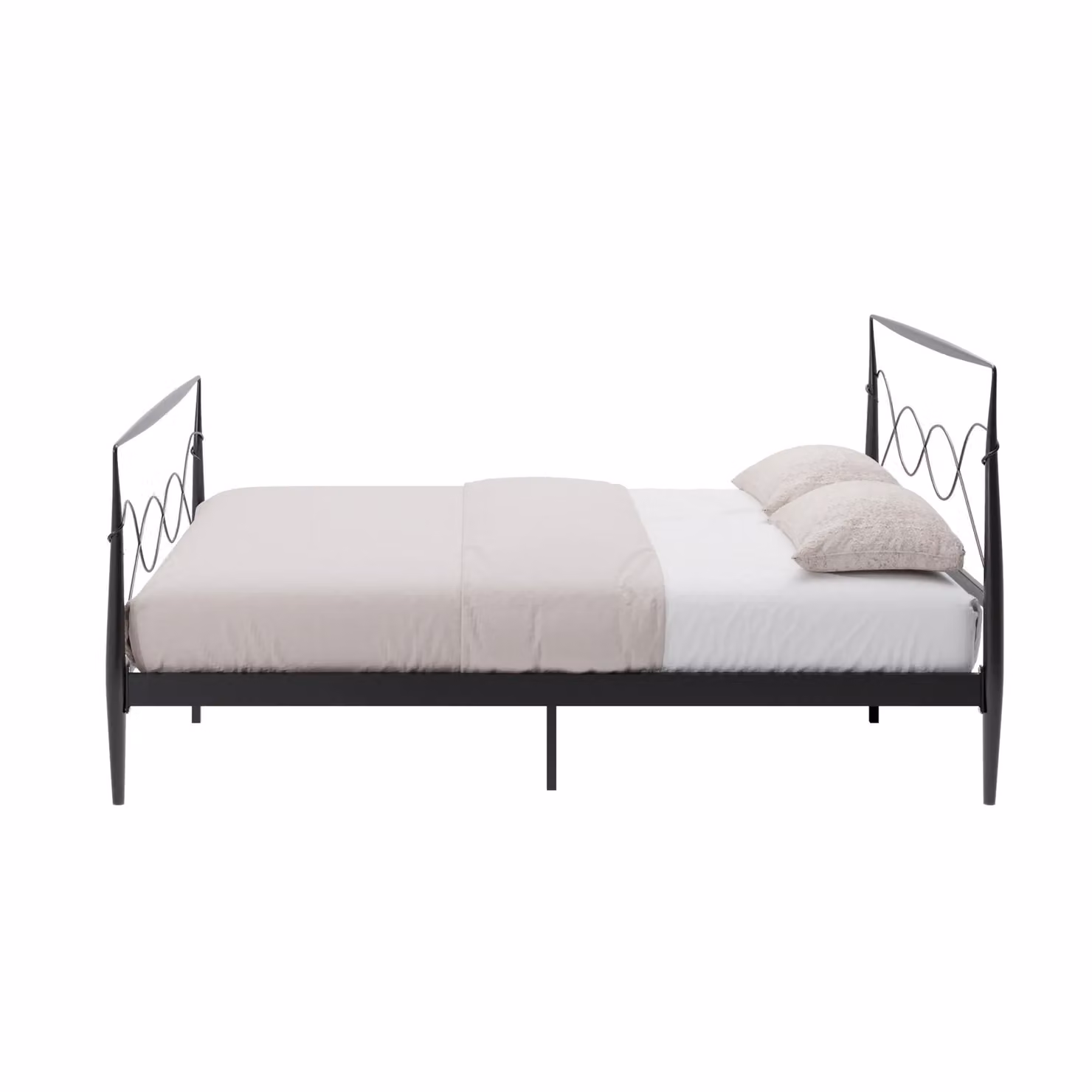 GFW Rimini Modern Metal Bedstead in Black, W/D/H: 180 x 200 cm – 2