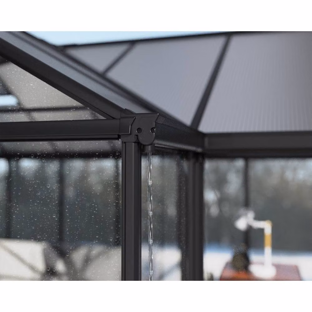 Palram Triomphe Garden Chalet Greenhouse in Black, W: 454 cm, D: 380 cm, H: 285 cm – 3