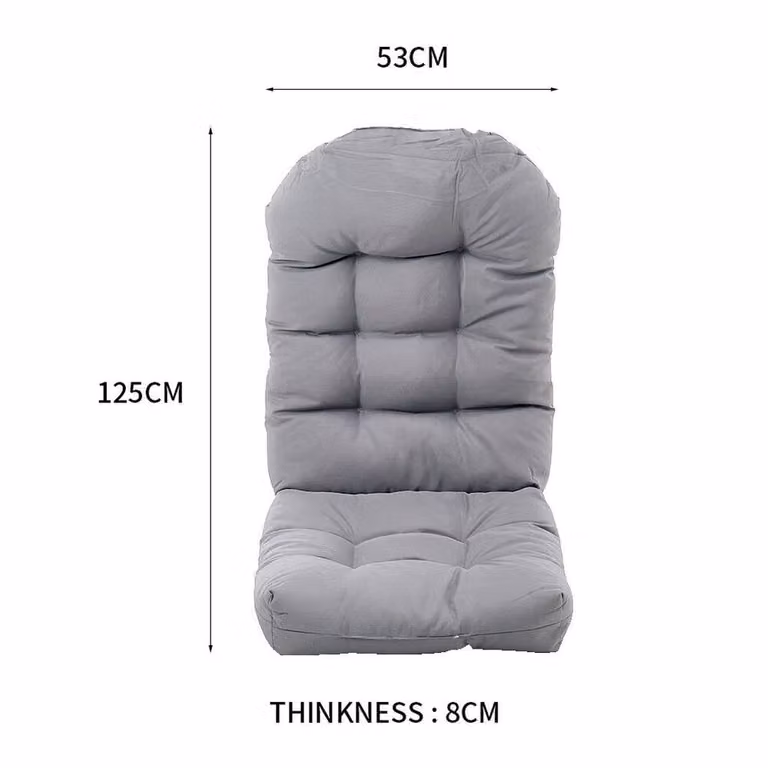 SPETLEK Grey High Back Furniture Cushion for Sun Chairs, W/D/H: 125 x 8 x 53 cm