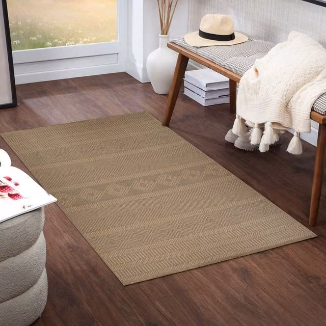 Livabliss Modern Machine Woven Jute Rug in Beige, W: 118 cm x L: 170 cm