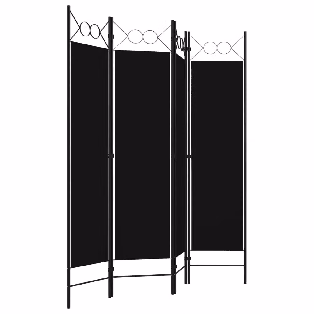 Berkfield Home 4-Panel Modern Room Divider in Black, W: 160 cm, H: 180 cm – 3