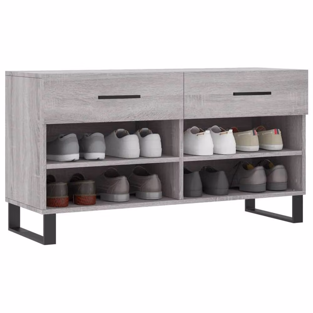Berkfield Home Grey Sonoma Shoe Bench W/D/H: 102 x 35 x 55 cm – 3
