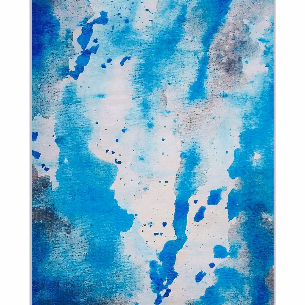 Wyld and Coco Aura Studio Multicolour Abstract Area Rug in Blue, W: 140 cm, L: 200 cm – 2